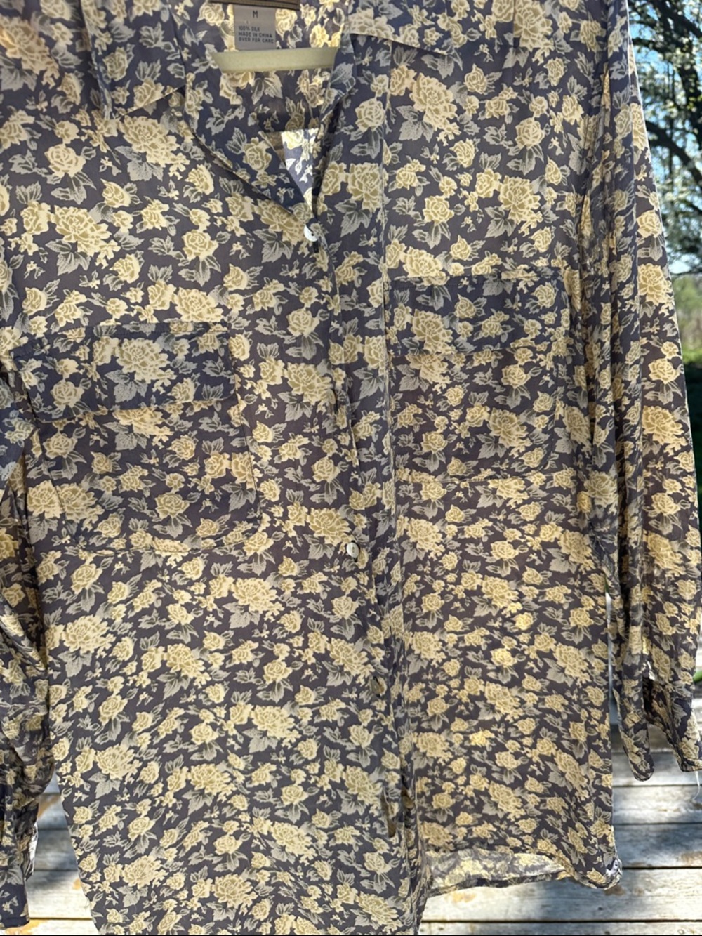 Vintage 100% silk button down